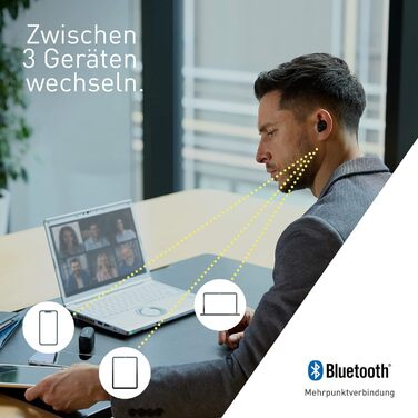 Бездротові навушники з функцією шумозаглушення, Bluetooth, вкладиші, навушники з вбудованим мікрофоном, регульована посадка, до 7