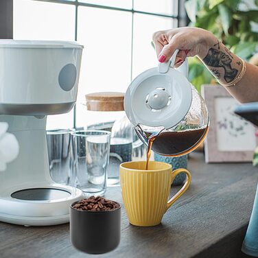 Набір з 4 керамічних контейнерів для зберігання, керамічна банка 260 мл з кришкою, наклейкою та силіконовим кільцем, чорна цукорниця для спецій, цукру, кави