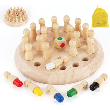 Іграшка Монтессорі від 2/3/4 років, Memory Match Stick Chess, розвиваюча іграшка Chess Game, Memory Chess, Wooden Memory Chess для