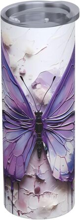 Кухоль з прямою трубочкою, олійний живопис, метелик, друк, підходить для кемпінгу, офісу та дому, 590 мл