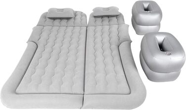 Надувне автомобільне ліжко, надувний матрац, кемпінгове ліжко, автомобільний надувний матрац, надувне, потовщене дорожнє ліжко, килимок для сну, аксесуари для кемпінгу (сірий)