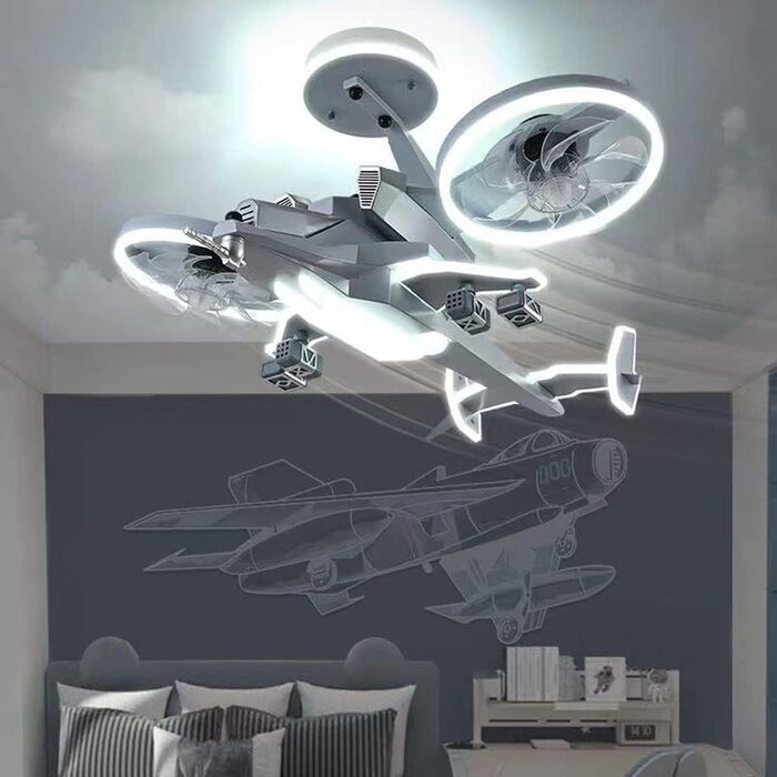 Вт світлодіодний стельовий світильник з регулюванням яскравості, стельовий вентилятор зі світлодіодним підсвічуванням, регульовано