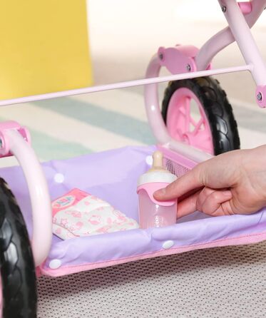 Коляска для ляльок BABY born Deluxe Pram з регульованою висотою ручки та пеленальною сумкою, лялькові аксесуари для ляльок майже б