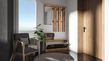 Шафа для одягу August Nuss - Шафа для одягу з дзеркальною тумбою для взуття та вішалкою для одягу Ширина 100 см, висота 72,6 см (н