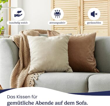 Подушка Gentle North (розміром 40x60 см) - Набір з 2 подушок для ліжка та як декоративні подушки - На блискавці для наповнення - Д