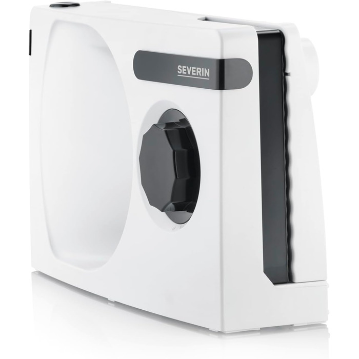 Нарізка для хліба, м'ясної нарізки або сиру, хліборізка з плавним регулюванням товщини різання, слайсер із захистом для пальців, біло-чорний, AS 3912