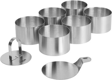 Десертні кільця та обідні кільця STONELINE 8 см, набір кілець малий, 8 шт. , нержавіюча сталь, 6 кілець, 1 підйомник, 1 марка, фуд