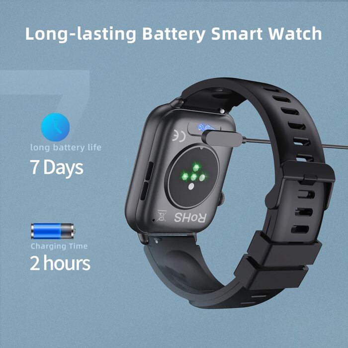 Розумний годинник для чоловіків та жінок, 1,85-дюймовий HD сенсорний смарт-годинник із функцією телефону, понад 100 спортивних режимів, спортивний годинник із крокоміром/монітором сну/монітором серцевого ритму, водонепроникний фітнес-годинник IP68 для iOS