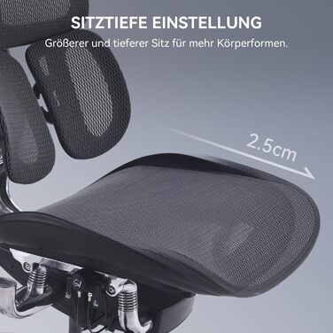 Ергономічне офісне крісло SIHOO Doro S300 ПЕРЕМОЖЕЦЬ ТЕСТУ, комп&39ютерне крісло, з подвійною динамічною системою поперекової підтримки, 6D координовані підлокітники, регульоване крісло для інвалідного візка (чорна оксамитова сітка) чорного кольору, функц