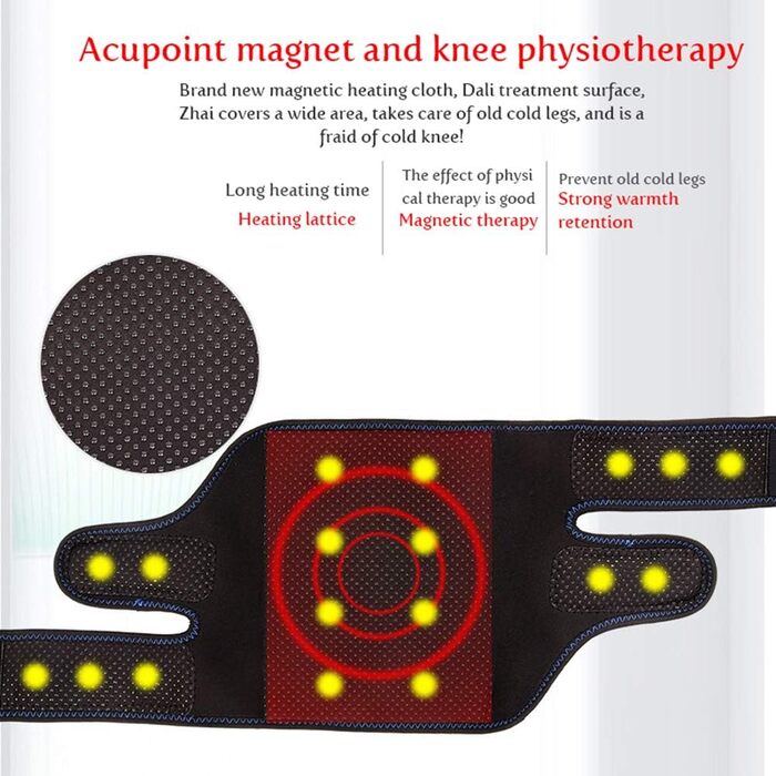 Пара магнітних наколінників, подушка з підігрівом, подушка для масажу колін, наколінник для піших прогулянок, футболу, баскетболу, бігу, наколінник-стрибунець, теніс, 1