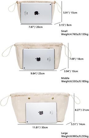 Гаманець-органайзер для сумочки, міцний гаманець, органайзер-сумка в сумці, сумочка та сумка-торбинка, медсестри (M) Бежевий серед