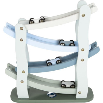 Невелика пішохідна гоночна траса в каскадному стилі з дерева, з чотирма дерев&39яними автомобілями, для дітей від 3 років, 11651,