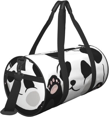 Дорожня сумка-циліндр з кумедним малюнком панди, спортивна сумка для чоловіків та жінок, сумка для подорожей, спортивний баул