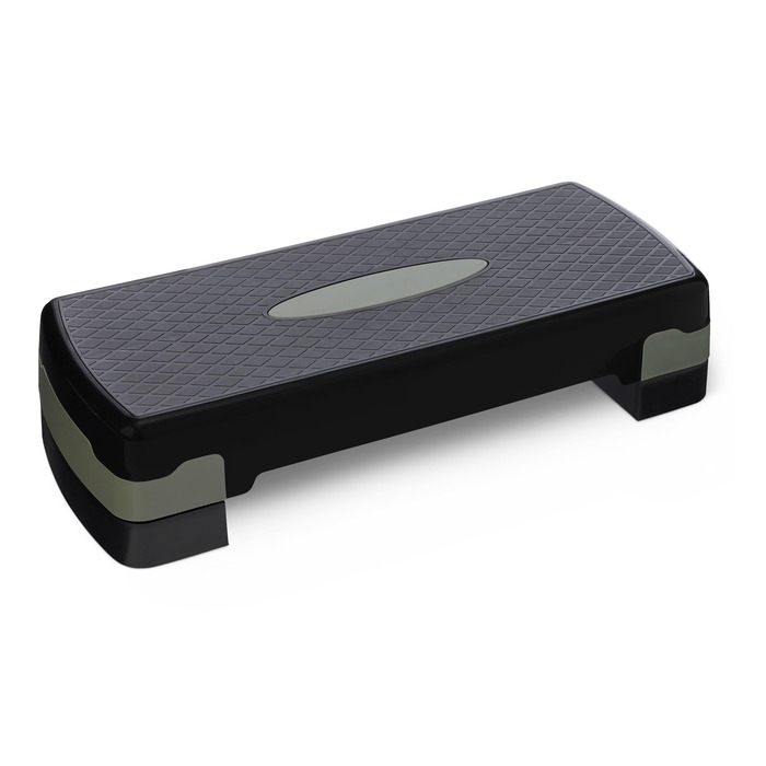 Степер для аеробних тренувань Storeo Basics, регульований степер для дому, 68,58 см, чорний/сірий