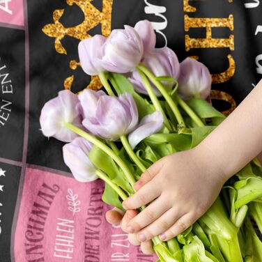 Подарункова ковдра для доньки 130x150 см, подарунок для доньки від мами, матері, тата, рожеві креативні подарунки для дівчаток та жінок, декоративні подарунки на день народження/Різдво/випускний