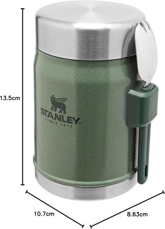 Термоконтейнер Stanley Classic Legendary з ложкою 400 мл - Зберігає їжу гарячою або холодною протягом 7 годин - Підігрівач з нержа