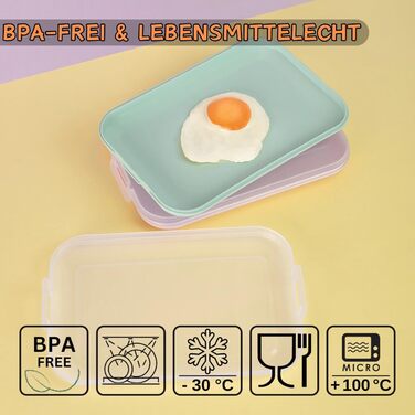 Набір із 6 контейнерів для делікатесів із вбудованим підносом, контейнер для зберігання продуктів, харчовий контейнер, коробка для делікатесів, штабелюється, без BPA, кухонне начиння, пластик, різні кольори 16