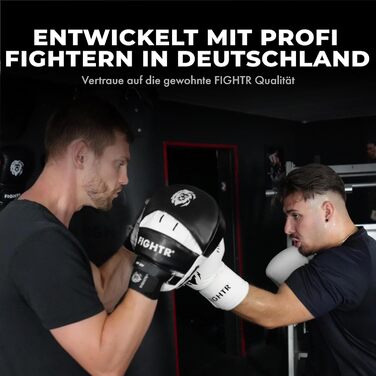Накладки на руки преміум-класу FIGHTR - ідеальна амортизація та стабільність Боксерські рукавички для бойових видів спорту, включаючи сумку для перенесення Накладки Focus для боксу, MMA, муай-тай тощо. Білий/чорний