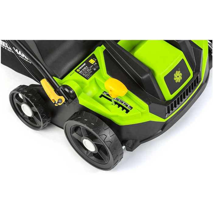 Електричний аератор та граблі 2-в-1, 1300 Вт, ширина захоплення 320 мм, 40-літровий контейнер, регульована ручка, глибина аерації -12 до 10 мм, 2 змінні циліндри