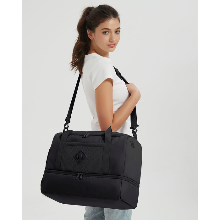 Жіноча дорожня сумка WANDF, сумка для ручної поклажі Easyjet, 45x36x20 см, велика спортивна сумка з відділенням для взуття та відділенням для вологих речей, дорожня сумка на вихідні для жінок та чоловіків для подорожей літаком та використання в спортзалі 