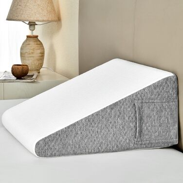 Ортопедична клиноподібна подушка для ліжка від апное сну з регульованою подушкою, клиноподібні подушки для кислотного рефлюксу, полегшення болю в спині, хропіння, підняття ніг з чохлом, що прається, сон після операції темно-сірого кольору без додаткової п