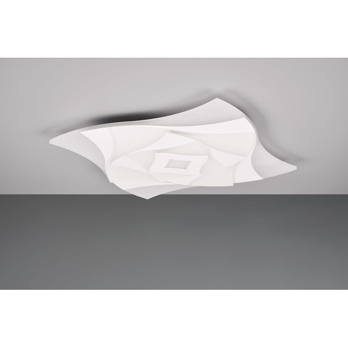 Стеля LED-світильник Trio Leuchten Akita 647110131, матовий білий метал, акрил, 56 Вт LED, з пультом, диммер, зміна кольорів