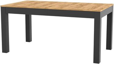 Великий, практичний стіл MPS WENUS 160-300x90x76см Дуб Craft Black Обідній стіл на 4-12 осіб з розсувною стільницею до 300 см Сучасний дизайн Прямокутний стіл