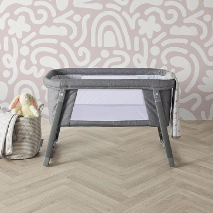 Міні-гойдалка Ickle Bubba Компактне складне дитяче ліжечко з матрацом, режимами гойдання та статичного режиму, сітчастими вставками для повітропроникності ідеально підходить для невеликих приміщень та подорожей (колір космічний сірий)