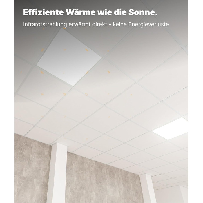 Інфрачервоний обігрівач VIESTA CF 6060 см 360 Вт з термостатом TH12 Карбоново-кристалічна нагрівальна панель для стін, стелі та підвісних стель 60x60 см Plus TH12