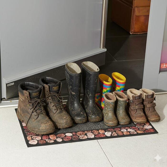 Килимок під камінь нековзний, брудовідштовхувальний, стійкий до атмосферних впливів міцний килимок для зовнішнього використання, що вловлює бруд, 75 x 45 см для вхідних дверей та входу