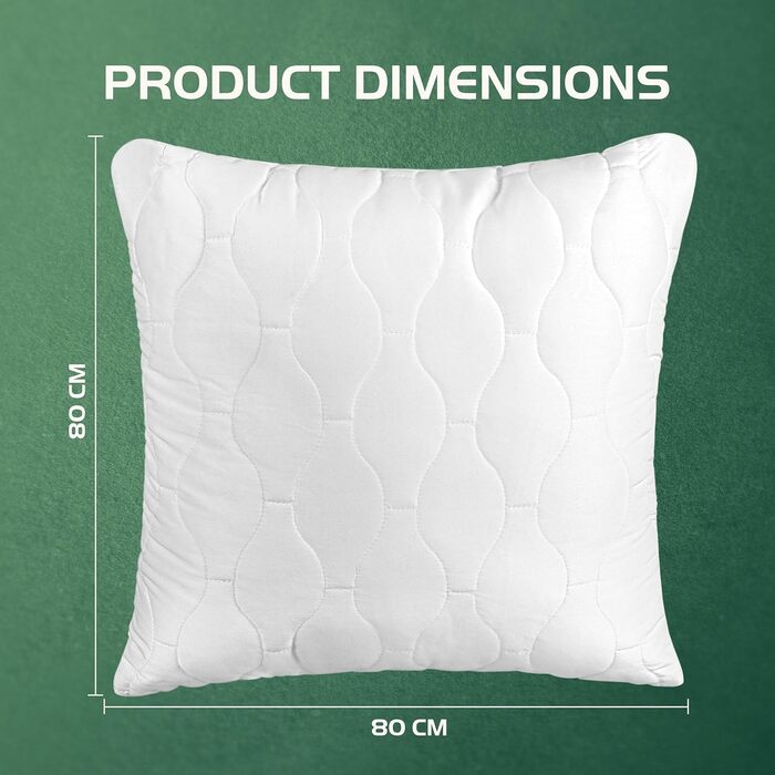 Подушка для постільної білизни Utopia 80x80 см (комплект з 2 шт.), стьобана подушка для ліжка та як декоративна подушка, наповнювач подушки, подушка для дивана, декоративна подушка для дивана (біла) 80 x 80 см (комплект з 2 шт.)