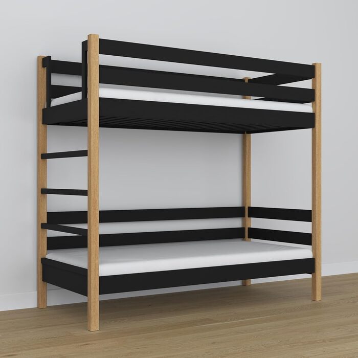 Двоярусне ліжко N-wood N03, дитяче ліжко 120х180 см, для 2 дітей, 2 сторони для складання сходів Ліва або права, Безпечні закругле