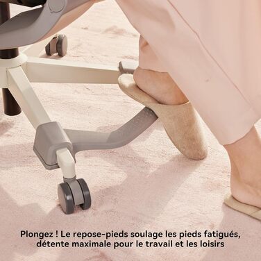 Ергономічне офісне крісло MUSSO E80 Muse FemmePosture для жінок - нахил 135 та 3D-підтримка попереку, підголівник 17 см 4D, висувна підставка для ніг, регулювання глибини/висоти сидіння, регульовані підлокітники (бежевий)