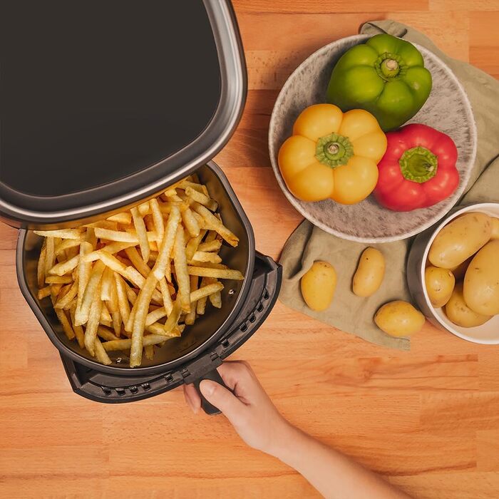 Фритюрниця без олії, 3,5 л Cecofry Fantastik 3500. 1200 Вт, Цифровий, Сенсорний, Технологія PerfectCook, сучасний та компактний дизайн, 9 режимів, 80-200C, 0-60 хвилин Чорний 3.5л