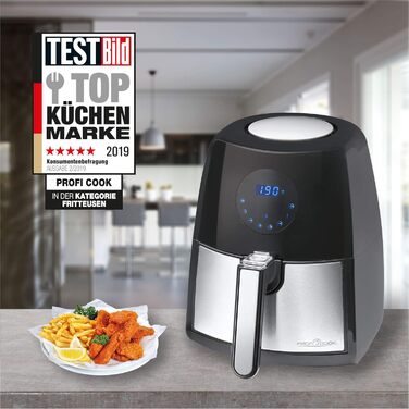 Фритюрниця ProfiCook Без масла та жиру 7 програм смаження Програма зі змінним часом Температурна програма Ємність 2,5 л, світлодіодний дисплей знімний контейнер PC-FR 1147 H Black - знята з виробництва модель