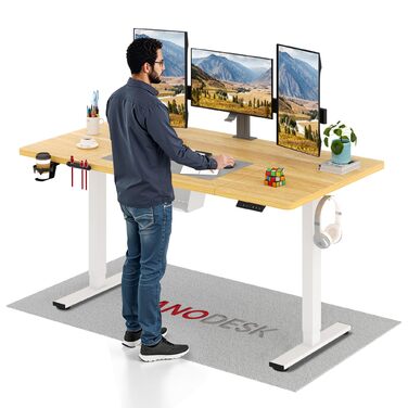 Письмовий стіл з регульованою висотою 160x80 см Ергономічний стіл для роботи стоячи з функцією пам&39яті та блокуванням від дітей, міцний каркас (клен) 160x60 см клен