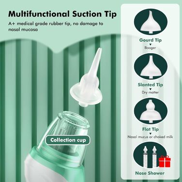 Дитячий електричний назальний аспіратор - багатофункціональний назальний аспіратор-пилосос 2 в 1 для новонароджених, з 3 рівнями в