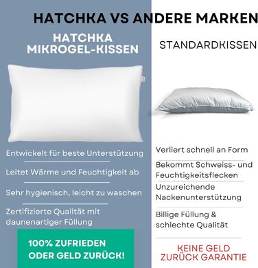 Подушка 40x80 - Високоякісний пуховий альтернативний наповнювач, пухнаста та добре наповнена подушка із застібкою-блискавкою, підходить для алергіків, високоякісна мікрофібра, Oeko-Tex та прання при 60C, 40x80 см, 1.0