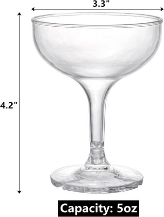 Келихи для шампанського Peohud 20 шт. , небиткі акрилові келихи для шампанського 147 мл, багаторазові келихи для шампанського для