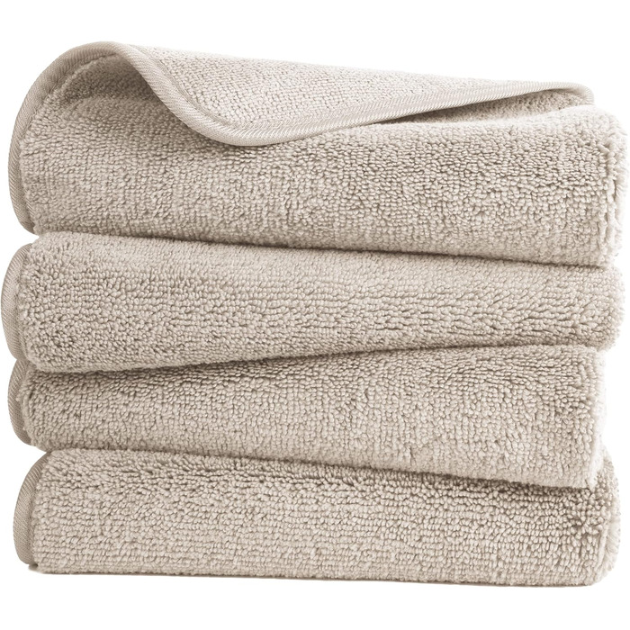 Преміум рушник з мікрофібри - безворсовий та швидковисихаючий - бежевий - 41 x 76 см - 4 шт.