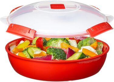Посуд для мікрохвильової печі Sistema, 1,3 л, червоний, набір з 3 предметів 1118