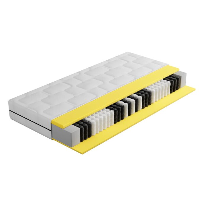 Матрац BMM Ortho Medic Plus 90x200 H4 пружинний матрац з кишеньковою структурою, 7 зон, висота 25 см, безпечний для спини при болях у спині, сертифікований Oeko-Tex, зроблений у Німеччині, надзвичайно жорсткий 90 x 200 см