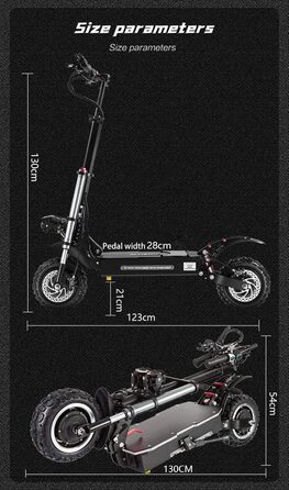 Електричний скутер для дорослих з подвійним двигуном, позашляховий, складаний, 60V 38Ah літієва батарея, навантаження до 200 кг