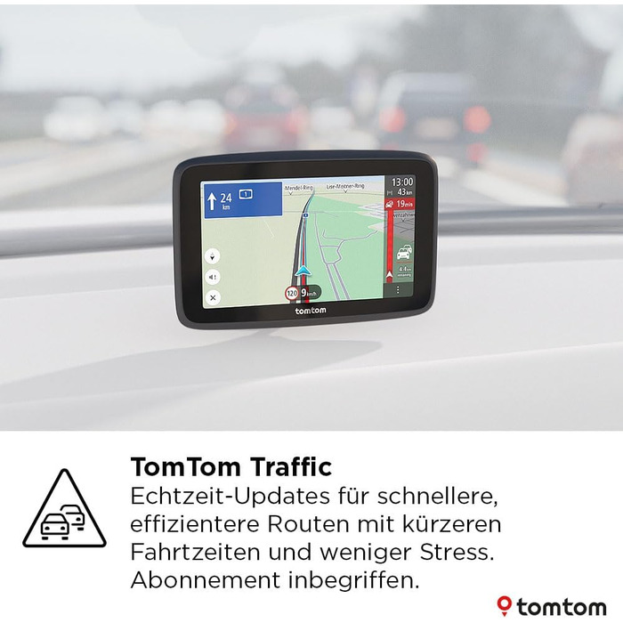 Навігаційна система TomTom Car Sat Nav GO Advanced (6-дюймовий екран, система уникнення заторів завдяки TomTom Traffic, оновлення карт світу, оновлення через Wi-Fi, система динамічного утримання смуги руху, вбудоване, двостороннє кріплення)