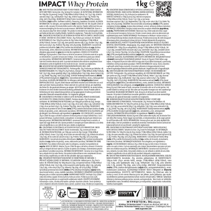 Протеїн Myprotein Impact Whey Natural Chocolate 1000 г, Печиво з вершками