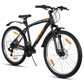Гірський велосипед Hiland 26/27,5 дюймів, 18 швидкостей, чоловічий та жіночий, гірський велосипед з подвійними дисковими гальмами, 26-дюймовий гірський велосипед для дорослих з амортизаційною вилкою, гірський велосипед для чоловіків та жінок, помаранчевий