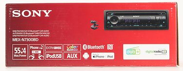 Автомобільна стереосистема Sony MEX-N7300KIT DAB з компакт-диском, подвійним підключенням Bluetooth, USB та AUX Гучний зв'язок Bluetooth 4 x55 Вт 3-кратний вихід Додаткові баси Колір Vario