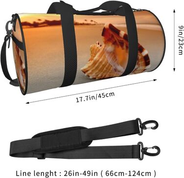 Спортивна дорожня сумка Морська раковина з принтом Конх, чорна, універсальний розмір