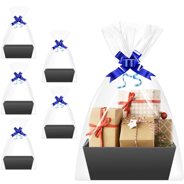 Порожній картонний подарунковий кошик, 5 шт. у упаковці чорного кольору Великі порожні подарункові кошики з ручками для жінок та чоловіків - свято, день народження, Різдво, День святого Валентина, весілля, подарунок на дитячий душ та будь-яку подію