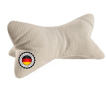 Подушка для читання Selma Cord Look, ергономічна форма для підтримки шиї або попереку, гнучка опора для книг, електронних книг або планшетів (натуральна)